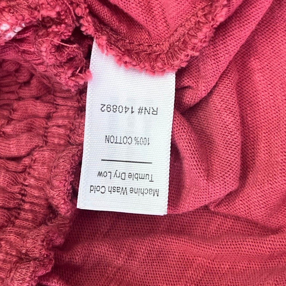 Marine Layer Womens Christiana Knit Top Cotton Slub Smocked Peplum Top Size XS - Picture 10 of 14